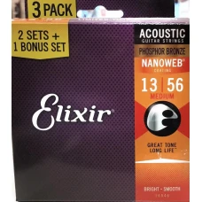 CORZI CHITARA ACUSTICA ELIXIR 16546 NANOWEB - PACHET 2+1